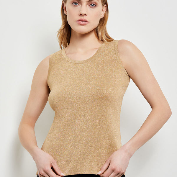 Gold Lurex Knit Tank Top