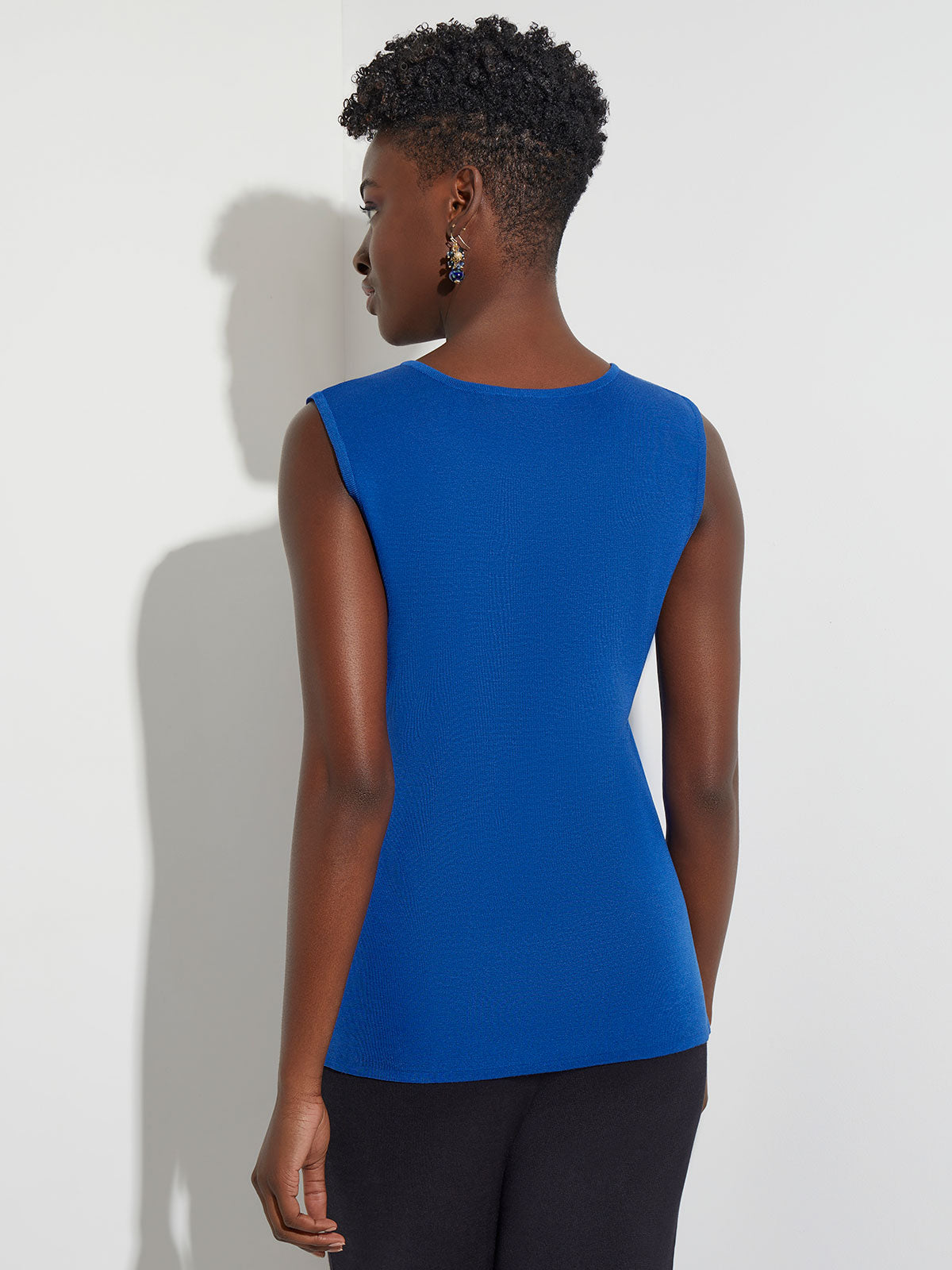 Basic Rib Knit Tank Top - Royal Blue