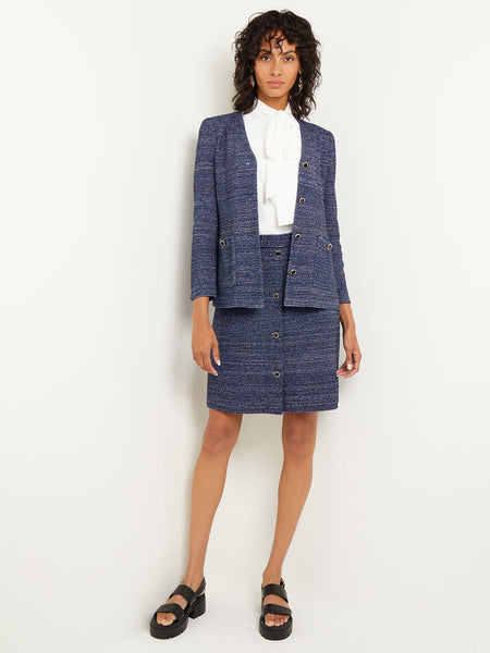 Shimmer Tweed Tailored Knit Jacket