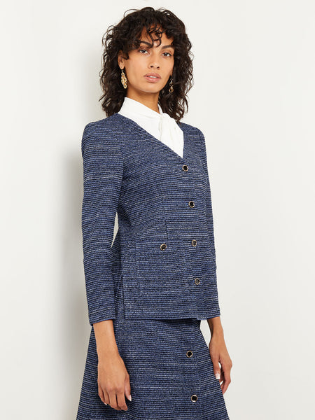 Shimmer Tweed Tailored Knit Jacket