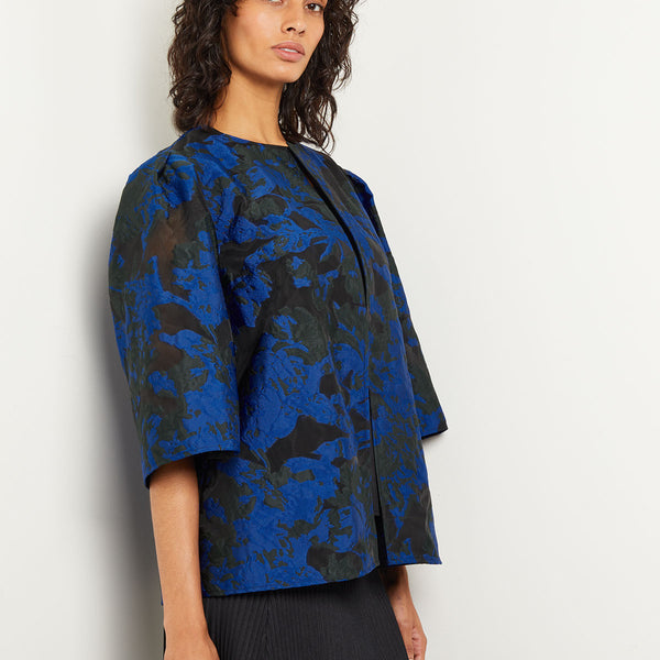 Burnout Jacquard Woven Cape Jacket