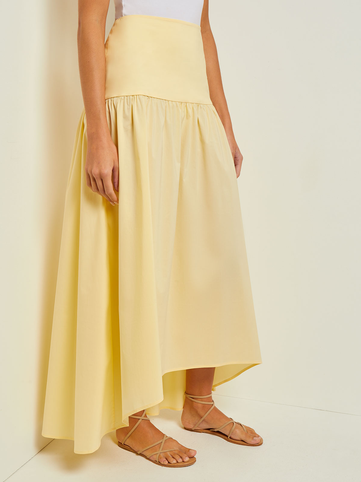 High low yellow skirt best sale