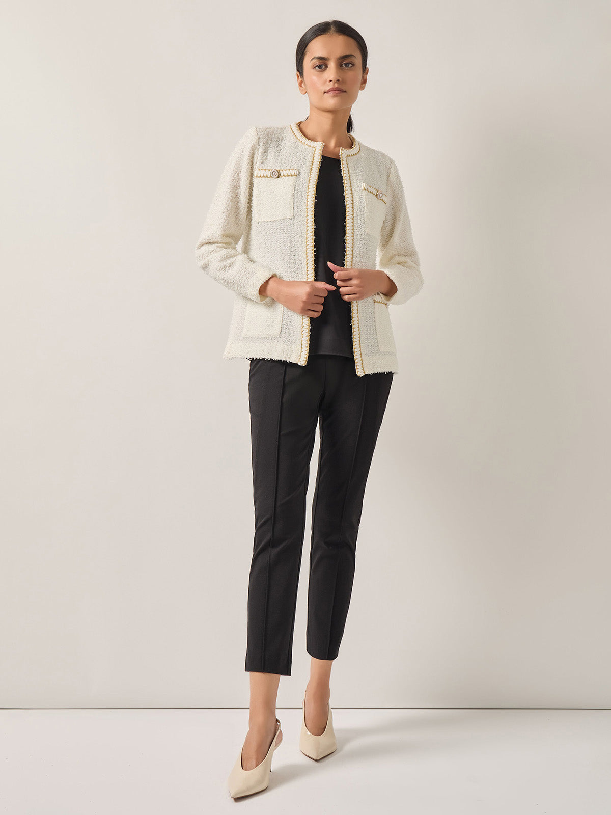 Misook Collection store Herringbone Blazer L