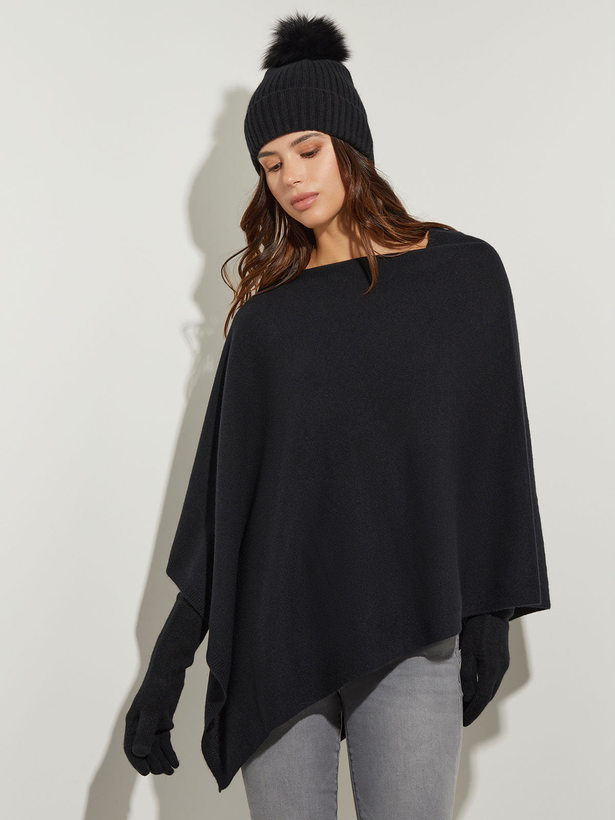 Cozy Cable-Knit Asymmetric Poncho