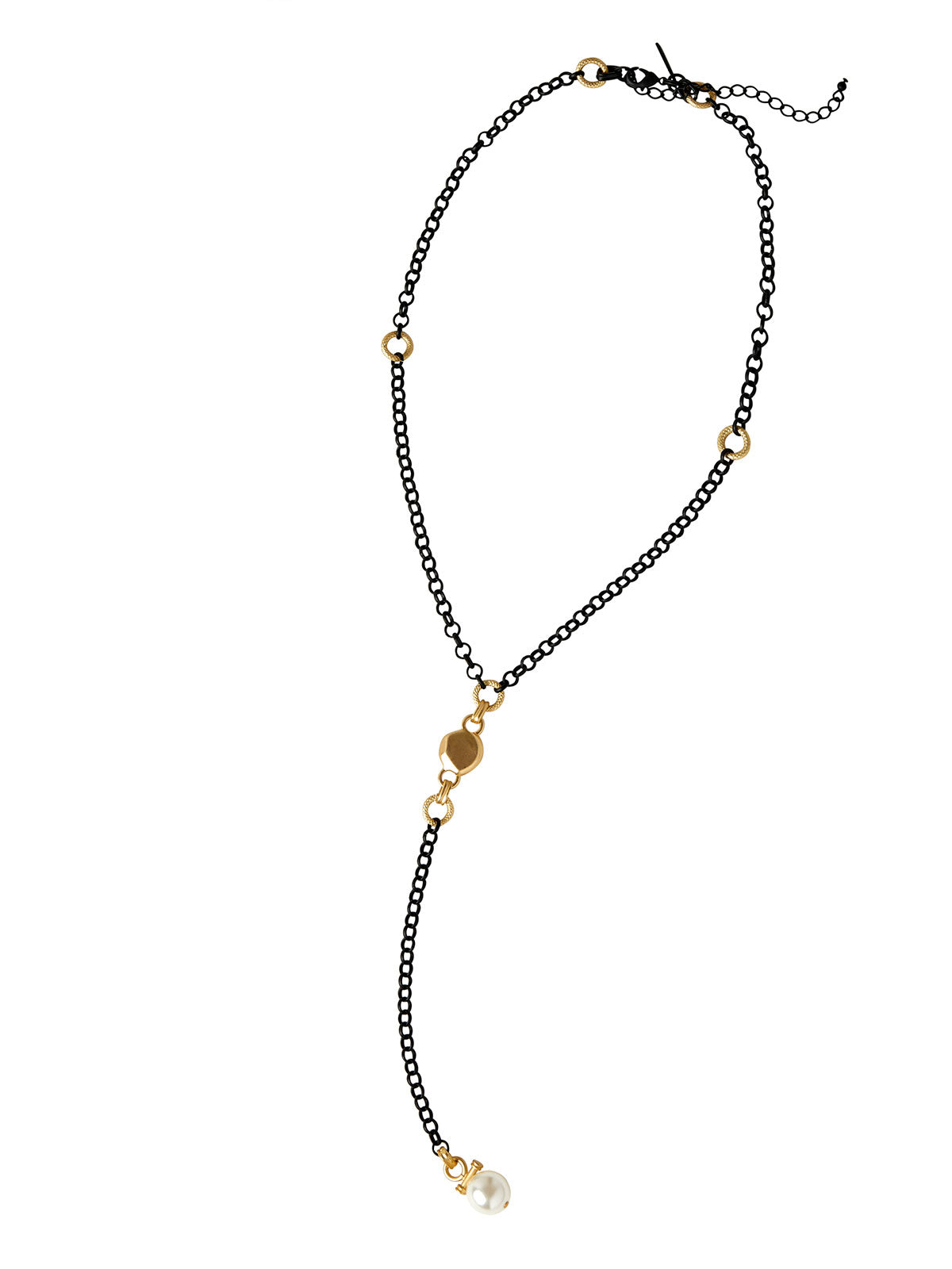 Black Chain Link Necklace - Gold Pearl Pendant Necklace | Misook