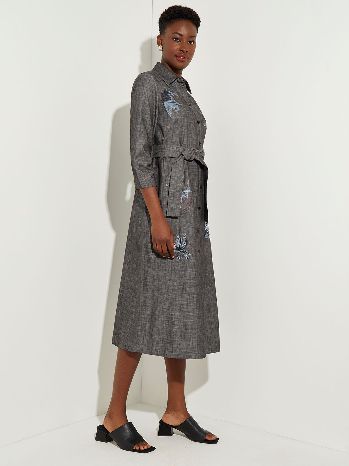 Chambray midi outlet shirt dress