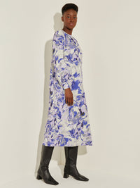 Floral Bishop Sleeve Belted Woven Dress – Misook