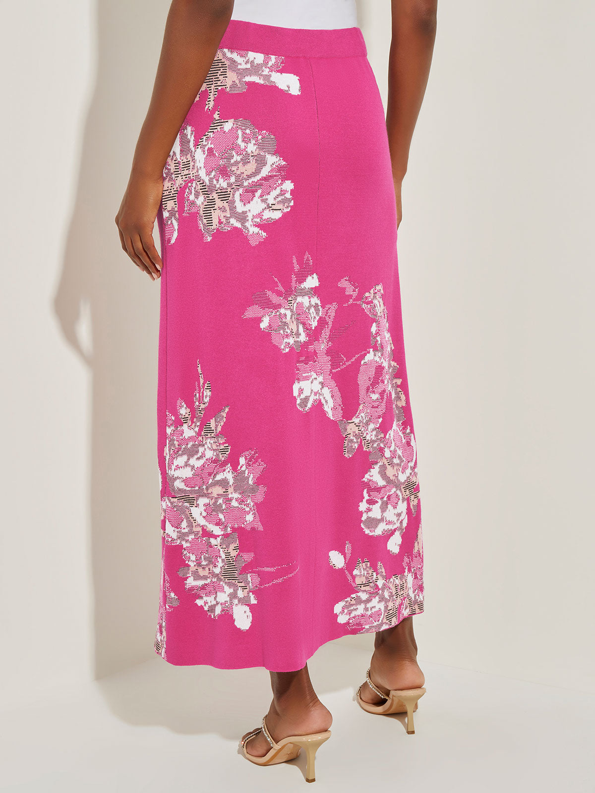 Floral knit shop maxi skirt