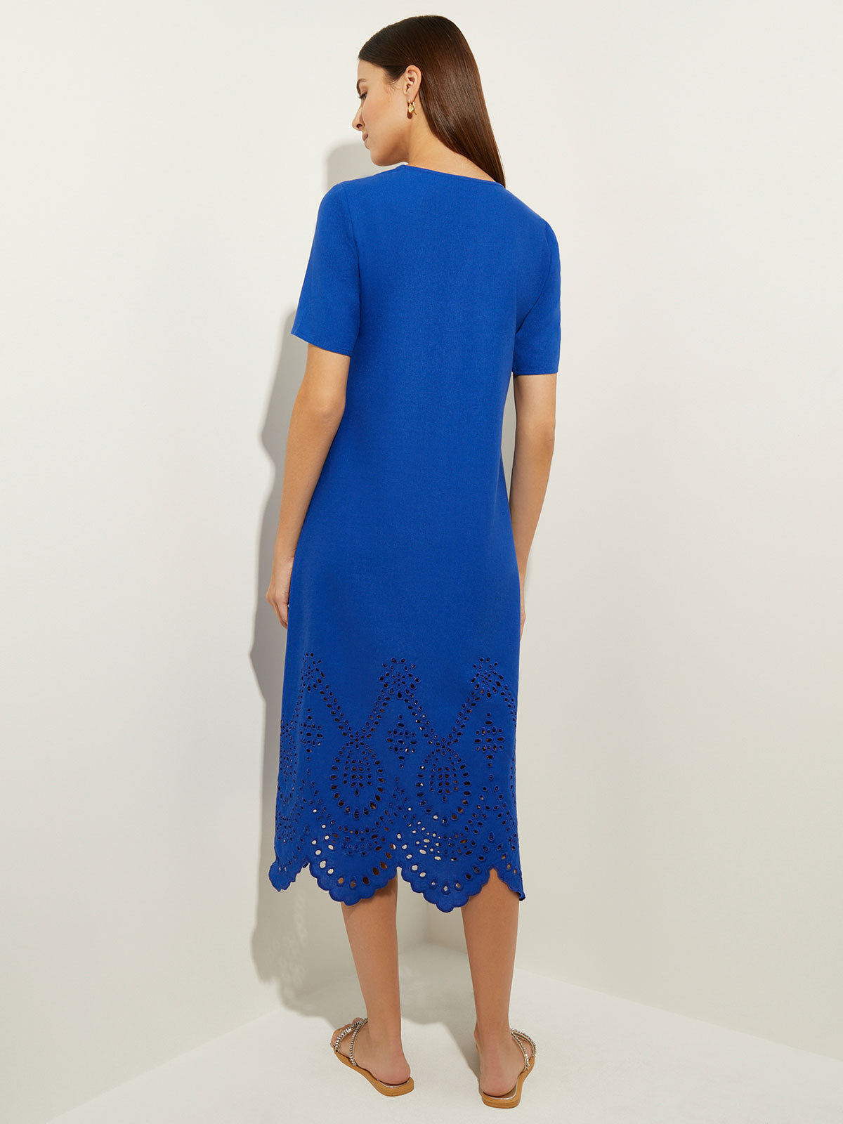 Scalloped Dress - Blue Midi Dress | Misook